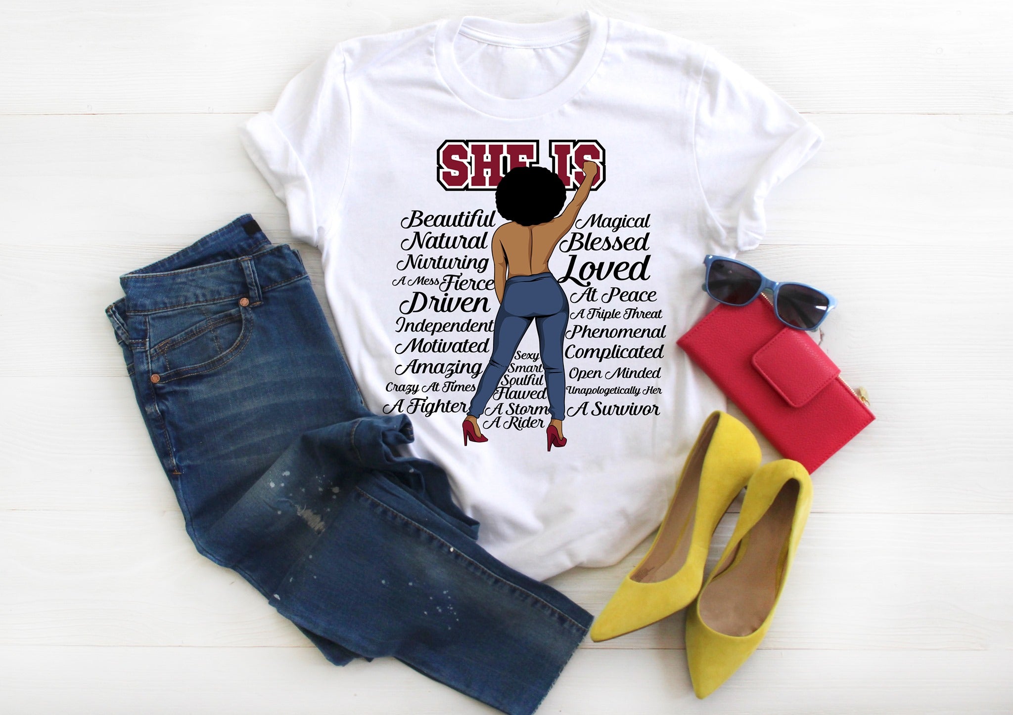 She Is Ladies African American Affirmation  T-shirt